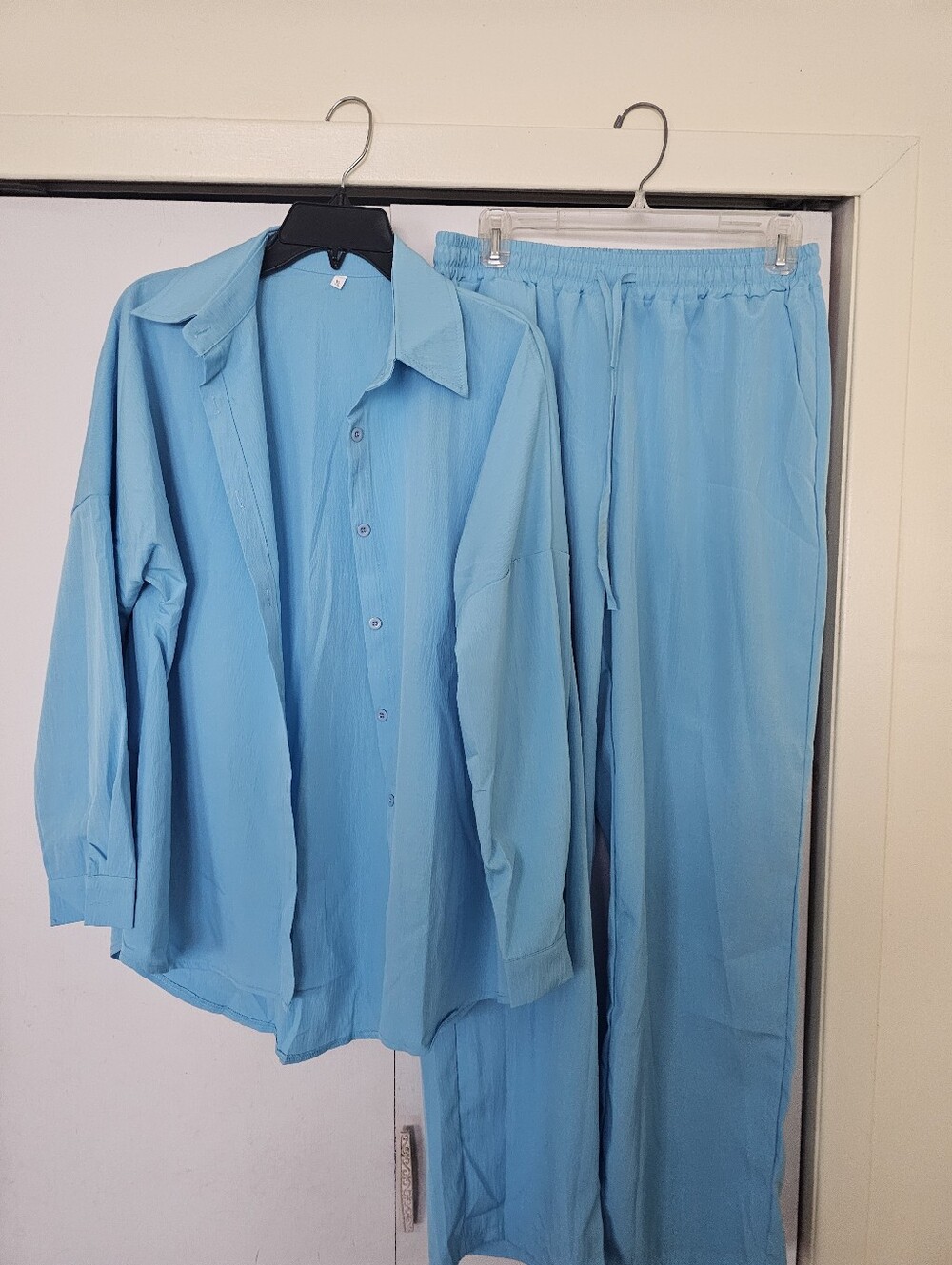 Light Blue Women's Button-Front Jacket